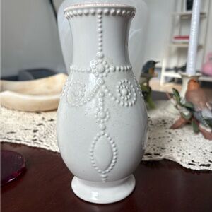 Lenox White Beaded Ceramic Vase